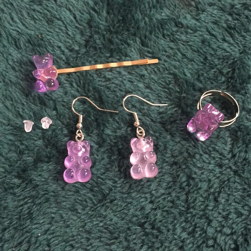 CUTE Gummy Bear Jewelry Set in Purple *Adorable*